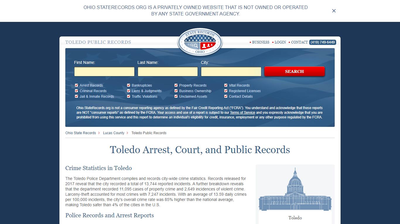 Toledo Arrest and Public Records | Ohio.StateRecords.org